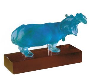 Hippopotame turquoise Daum 