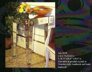 Guéridon Rectangulaire en Miroir Vénitien - Voltolina Murano