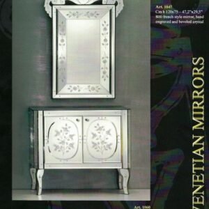 Buffet salon/couloir Style Vénitien - Avec Miroir Vénitien mural Style Français - Voltolina Murano