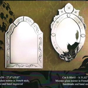 Miroir Vénitien Ovale ou Rectangulaire - Style Français - Voltolina Murano
