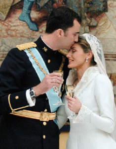 Mariage du roi d'Espagne Felipe IV et de Letizia Ortiz avec des verres de la collection Copenhagen.