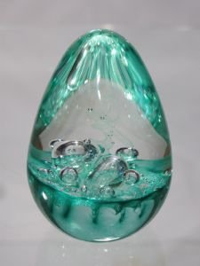 Sulfure/Presse-papier - Oeuf - Turquoise