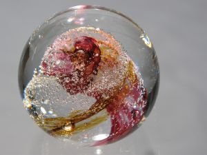 Sulfure/Presse-papier - Rond - Tornade Rouge rubis & Marron ambre – Image 2