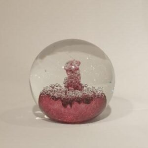 Sulfure/Presse-papier - Rond - Volcan rouge rubis