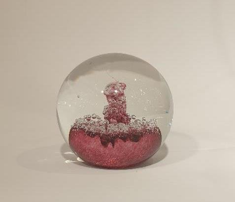 Sulfure/Presse-papier - Rond - Volcan rouge rubis