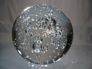 Sulfure/Presse-papier - Rond - Transparente avec bulles dispersées – Image 2