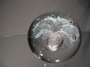 Sulfure/Presse-papier - Rond - Transparente - Fleur de bulles