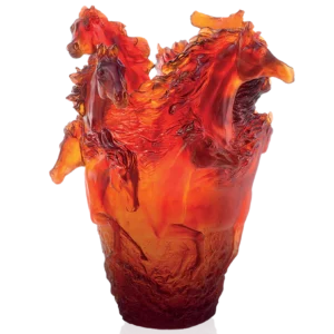 Vase Cavalcade Daum - Ambre - Grand Modèle