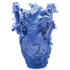 Vase Cavalcade Daum - Bleu - Grand Modèle