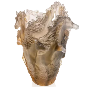 Vase Cavalcade Daum - Brun Glacé - Grand Modèle