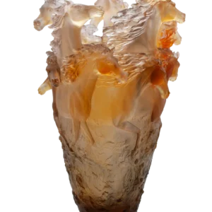 Vase Cavalcade Daum - Brun Glacé - Modèle Magnum