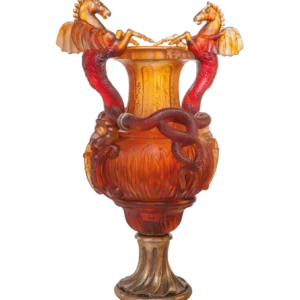 Vase Chevaux Ailés Daum - Ambre - Modèle Prestige