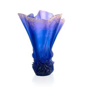 Vase Croisière Daum - Bleu Nuit Finition Or - Grand Modèle