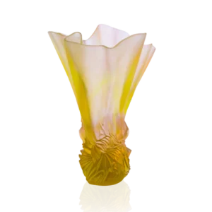 Vase Croisière Daum - Rose & Vert - Grand Modèle