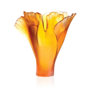 Vase Ginkgo Daum - Ambre - Grand Modèle
