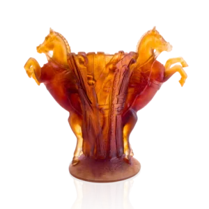 Vase Rêve Équestre Daum - Ambre - Grand Modèle