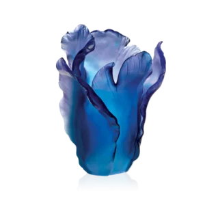 Vase Tulipe Daum - Bleu - Grand Modèle