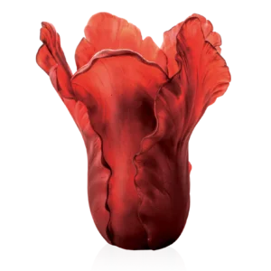 Vase Tulipe Daum - Rouge à l'Or - Modèle Magnum