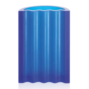 Vase Zigzag Daum & Victoria Wilmotte - Bleu Cobalt - Grand Modèle