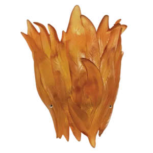 Applique en pâte de verre de la prestigieuse cristallerie Daum, collection Végétale. Couleur ambre.