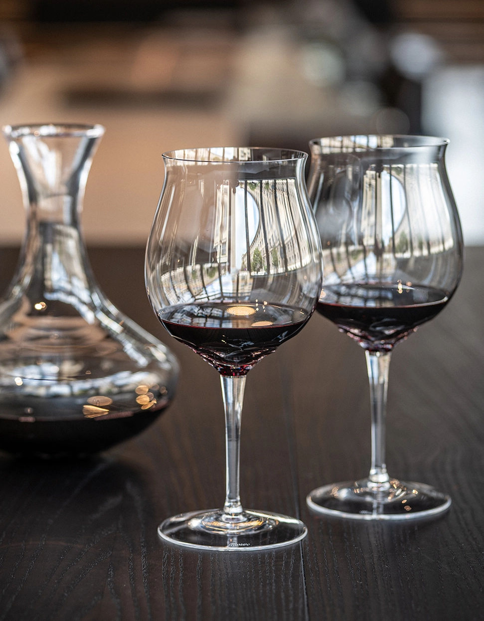 Ensemble Carafe & 2 Verres à Vin Rouge Bouquet en Cristal de Bohême Taillé - Moser – Image 3