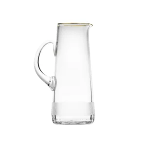 Carafe à eau 1,5L en authentique cristal de bohême taillé, avec une élégante bande en or 24 carats. Collection Royal de Moser, la plus prestigieuse & réputée cristallerie de Bohême.