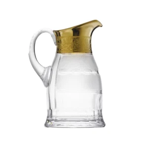 Carafe à eau 1,5L en authentique cristal de bohême taillé, avec un bandeau en or 24 carats. Création Moser, la plus prestigieuse & réputée cristallerie de Bohême. Collection Splendid, élaborée en 1911, qui reste encore aujourd'hui la plus luxueuse de toute l'histoire de la Maison.