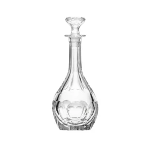 Carafe à décanter à vin 1L en authentique cristal de bohême taillé main. Collection Pope de Moser, la plus prestigieuse & réputée cristallerie de Bohême.
