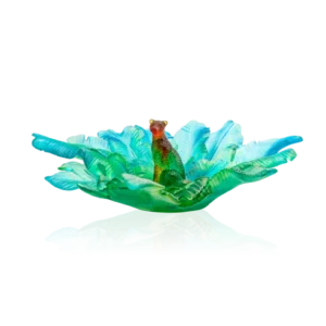Centre de Table en pâte de verre de la prestigieuse cristallerie Daum, collection Voyage Tropical.