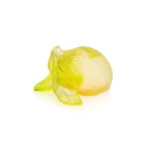 Citron décoratif en pâte de verre de la prestigieuse cristallerie Daum, collection Citrus.