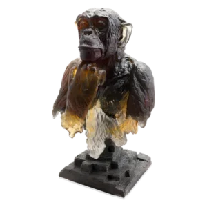 Sculpture "Cogito" en pâte de verre de la prestigieuse cristallerie Daum, réalisée en collaboration avec l'artiste Isabelle Carabantes.