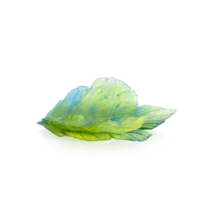 Coupe en pâte de verre de la prestigieuse cristallerie Daum, collection Fleur de Paon Exotique. Moyen modèle.