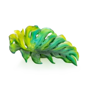 Coupe en pâte de verre de la prestigieuse cristallerie Daum, collection Monstera réalisée en collaboration avec l'artiste Emilio Robba. Moyen modèle.