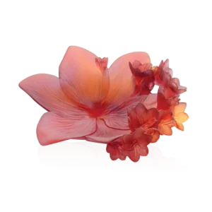 Coupe en pâte de verre de la prestigieuse cristallerie Daum, collection Safran. Grand modèle.