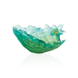 Coupe en pâte de verre de la prestigieuse cristallerie Daum, collection Tressage. Moyen modèle.