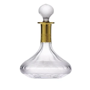 Décanteur pour brandy & cognac 1L en authentique cristal de bohême taillé, avec un bandeau en or 24 carats. Création Moser, la plus prestigieuse & réputée cristallerie de Bohême. Collection Splendid, élaborée en 1911, qui reste encore aujourd'hui la plus luxueuse de toute l'histoire de la Maison.