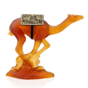 Sculpture d'un dromadaire de course en pâte de verre de la prestigieuse Maison Daum.