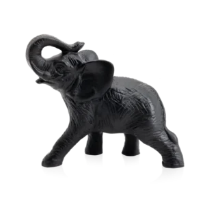 Sculpture d'un éléphant noir en pâte de verre, de la prestigieuse cristallerie Daum.
