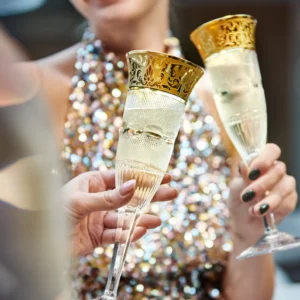 Flûtes à champagne en Cristal de Bohême