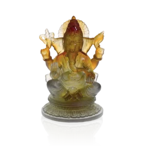 Sculpture "Ganesh Blessing" en pâte de verre de la prestigieuse cristallerie Daum.