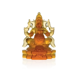 Sculpture d'un Ganesh en pâte de verre de la prestigieuse cristallerie Daum.