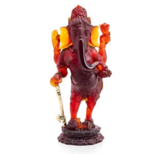 Sculpture d'une divinité Ganesha en pâte de verre de la prestigieuse cristallerie Daum.