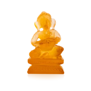 Sculpture d'un "Ganesh Musicien Dholak" en pâte de verre de la prestigieuse cristallerie Daum.