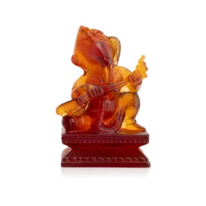Sculpture d'un "Ganesh Musicien Veena" en pâte de verre de la prestigieuse cristallerie Daum.