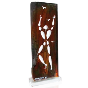 Sculpture "Homme en Blanc" en pâte de verre de la prestigieuse cristallerie Daum, réalisée en collaboration avec l'artiste Jérôme Mesnager. Modèle personnalisé par l'artiste.