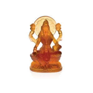 Sculpture d'une divinité Lakshmi en pâte de verre de la prestigieuse cristallerie Daum.