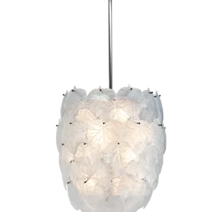 Lustre "Eden" en pâte de verre de la prestigieuse cristallerie Daum, réalisée en collaboration avec l'artiste Martyn Lawrence Bullard. Couleur blanche.