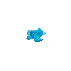 Sculpture d'une mini-tortue de mer en pâte de verre de la prestigieuse cristallerie Daum. Couleur bleue.