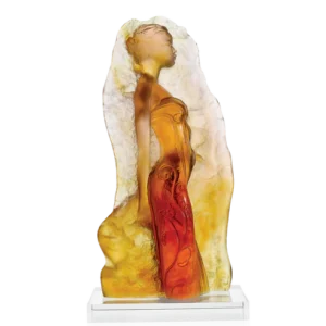 Sculpture "Pénélope" en pâte de verre de la prestigieuse cristallerie Daum, réalisée en collaboration avec l'artiste Marie-Paule Deville-Chabrolle.