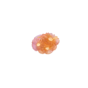 Petit Bouquet Décoratif en pâte de verre de la prestigieuse cristallerie Daum, collection Or d'Abeille. Finition à la feuille d'or.